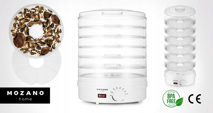 DUŻA SUSZARKA DO OWOCÓW WARZYW GRZYBÓW ZIÓŁ MOCNA 500W 6 SIT ZESTAW zdjęcie 3