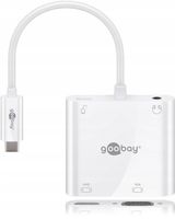 Adapter USB-C na HDMI + VGA + audio 3.5mm + USB-C PD 100W Goobay Biały