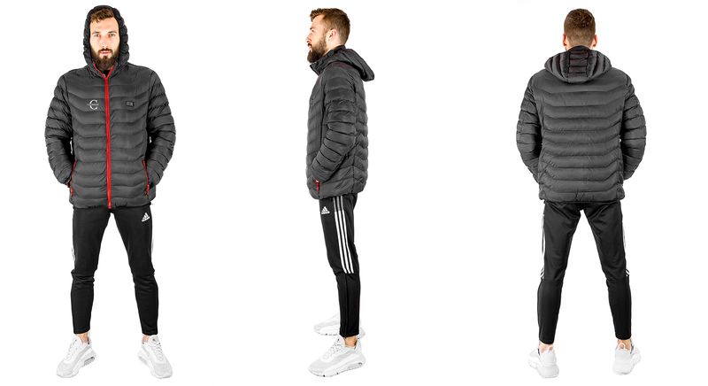 Kurtka podgrzewana czarno-czerwona rozmiar S zdjęcie 7