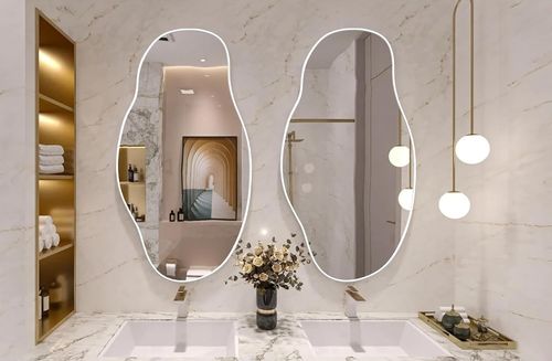 Lustro ścienne asymetryczne 40x75 cm - Biała rama na Arena.pl