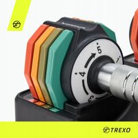 Zestaw hantli regulowanych TREXO ŻELIWNE 2 x 5 kg multicolor