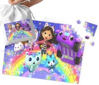 PUZZLE - KOCI DOMEK GABI WZORY Z BAJEK DLA DZIECI 35el + WORECZEK