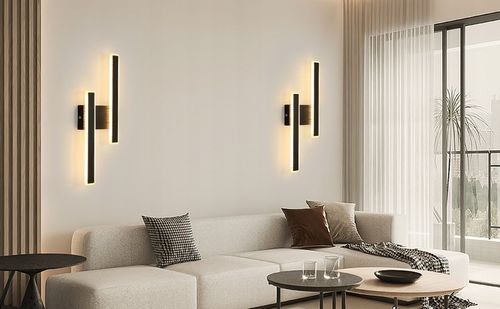 LAMPA SCIENNA KINKIET LED CZARNA NOWOCZESNA KORYTARZ DO SALONU 3000K na Arena.pl