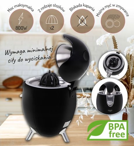 Wyciskarka do cytrusów Adler AD 4013b czarny 800 W na Arena.pl