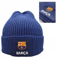 Czapka Zimowa Dla Dorosłych FC Barcelona Herb Logo Barca Beanie Niebieska