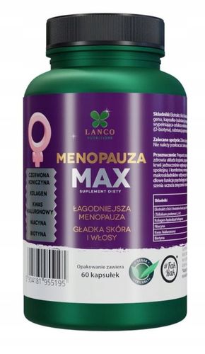 MENOPAUZA MAX PREMIUM dla dojrzałych kobiet Czerwona koniczyna Lanco 60kaps na Arena.pl