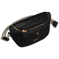 czarna saszetka damska ze skóry ekologicznej z kieszenią