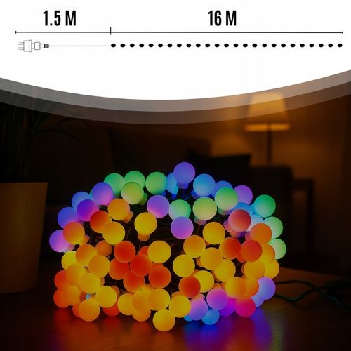 LAMPKI ŚWIĄTECZNE CHOINKOWE KULKI 200LED ZEWNĘTRZNE WEWNĘTRZNE MULTIKOLOR na Arena.pl