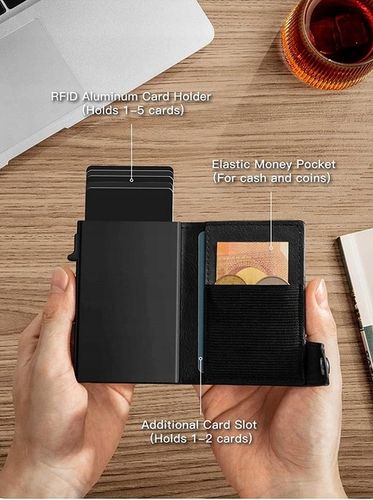 PORTFEL ETUI NA KARTY KREDYTOWE RFID PRZYCISK DO WYSUWANIA KART na Arena.pl
