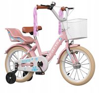 ROWEREK DLA DZIEWCZYNKI DZIECIĘCY RÓŻOWY 16 CALI ROWER BAGAŻNIK KOSZYK