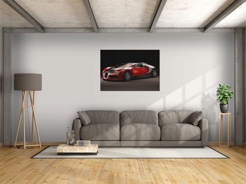 Obraz Czerwone Bugatti Veyron 100x70 PŁÓTNO na Arena.pl