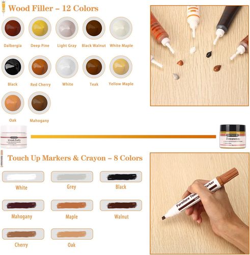 Zestaw Naprawczy do Mebli Paneli 42 Sztuki Wosk Markery Wypełniacze na Arena.pl