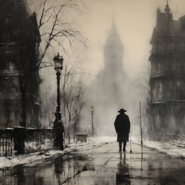 Plakat 100x100cm Mgła nad Londynem zdjęcie 1