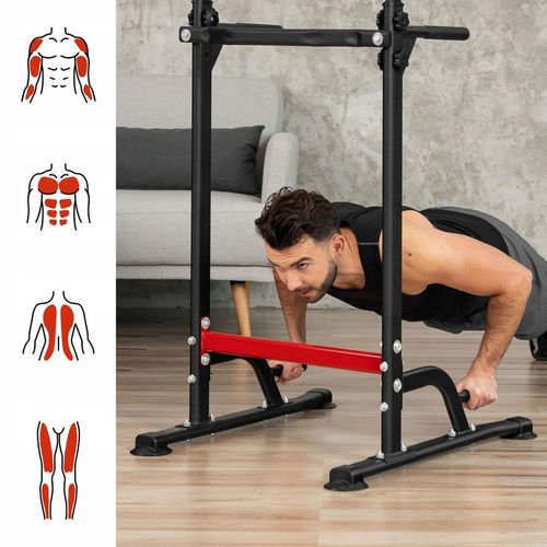 Stabilny drążek stacjonarny regulowany poręcz uchwyty do dipów do treningów na Arena.pl