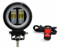 REFLEKTOR HALOGEN SZPERACZ LAMPA ROBOCZA LED CREE RING A09 + PRZEŁĄCZNIK