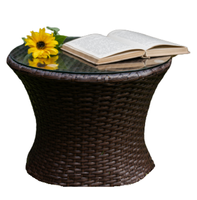 Stolik okrągły balkonowy MODICO brąz technorattan