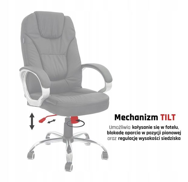 FOTEL BIUROWY OBROTOWY KRZESŁO BIUROWE OBROTOWE ERGONOMICZNY SKÓRZANY BRĄZ zdjęcie 14