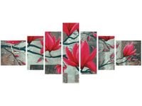 70CM 160CM ZEGAR 7 ELEME FUKSJOWA MAGNOLIA DRUK OBRAZ