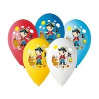 balony kolorowy z nadrukiem pirata 12"/5szt. party