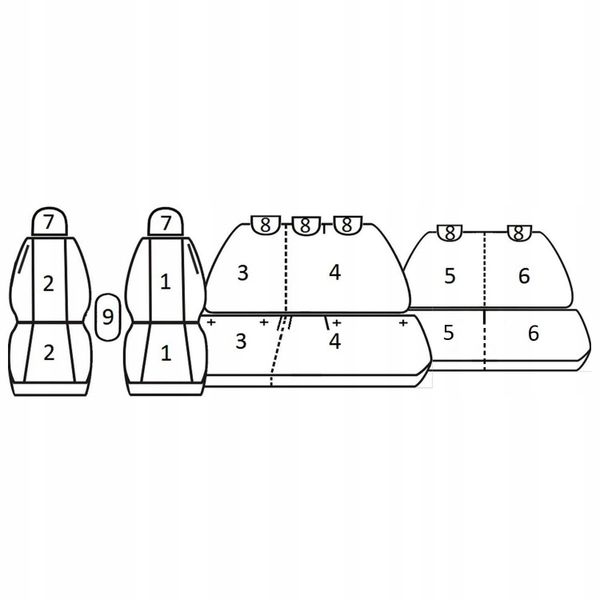 Pokrowce miarowe do Dacia Jogger 7os (2021r-.....) zdjęcie 2