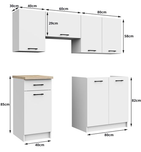 MEBLE KUCHENNE ZESTAW OLIWIA 1.8M BIAŁY na Arena.pl