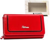 duży, skórzany portfel damski na zatrzask i suwak - peterson