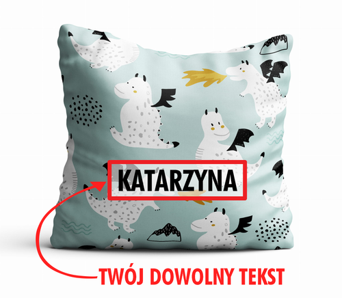 Poduszka DZIECIĘCA z Twoim napisem PD34 smoki na Arena.pl
