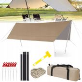 TARP TURYSTYCZNY PŁACHTA BIWAKOWA WIATA KEMPINGOWA NAMIOT ZADASZENIE 3x3m