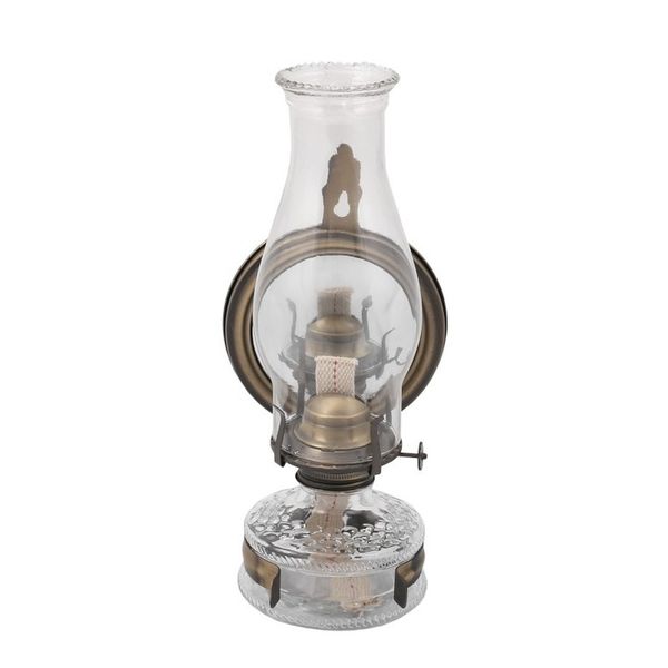 Lampa naftowa 31cm z lustrem Stary Mosiądz MAXI zdjęcie 2