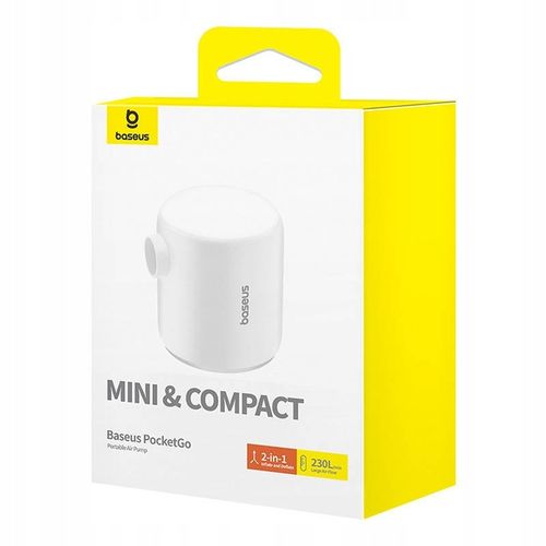 Baseus Mini Kompresor Przenośna Pompka Lampka LED USB-C 230L/min 3500kPA na Arena.pl