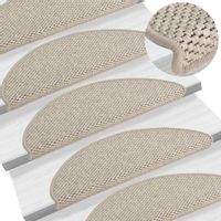 Samoprzylepne nakładki na schody, 15 szt., 65x25 cm, taupe