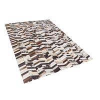 Dywan patchwork skórzany 140 x 200 cm brązowo-biały AKYELE