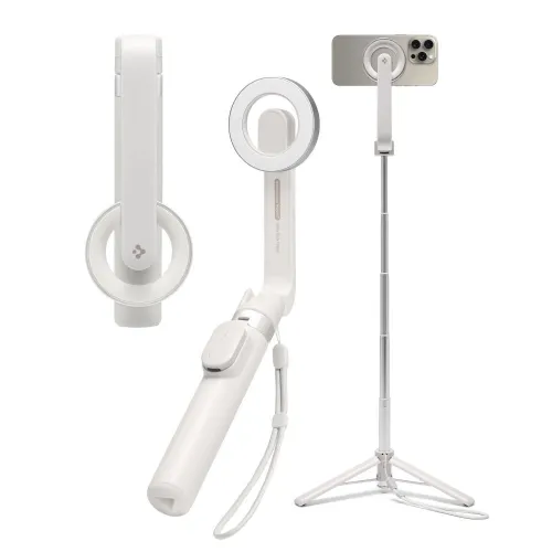 Selfie stick Spigen S571W MagSafe Bluetooth z tripodem - beżowy na Arena.pl