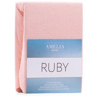 Prześcieradło RUBY frotte z gumką 120x200 pudrowy róż AmeliaHome