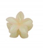 Piękna spinka klamra plastikowa kwiatek hawajski beżowo-kremowy 4,5cm
