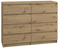 Komoda 8 Szuflad 120 cm Artisan MALWINA TS - 5 Kolorów