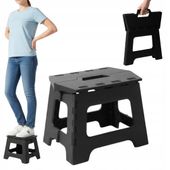 2X TABORET STOŁEK SKŁADANY CZARNY ROZKŁADANY KRZESŁO POD PRYSZNIC SKŁADANY