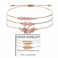 BRANSOLETKA DAMSKA KAMIEŃ SŁONECZNY ZESTAW 3szt