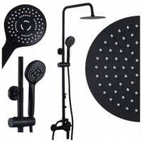 BATERIA PRYSZNICOWA ŁAZIENKOWA ŚCIENNA ZESTAW Z DESZCZOWNICĄ HAVANA CZARNA