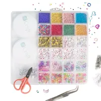 ZESTAW KORALIKÓW DO ROBIENIA BIŻUTERII bransoletek biżuteria z nożyczkami