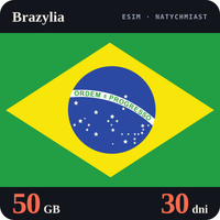 Karta eSIM Internet Brazylia 50 GB na 30 dni - bez rejestracji