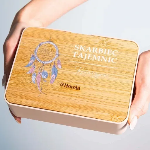 Organizer pojemnik różowy z lusterkiem NADRUK własny PREZENT URODZINY zdjęcie 16