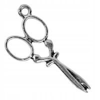 Zawieszka NOŻYCZKI nożyce 13x30mm platyna 5szt.