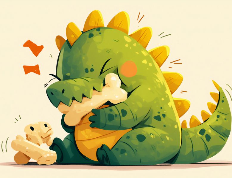 Plakat 65x50cm Uroczy Dinozaur zdjęcie 1