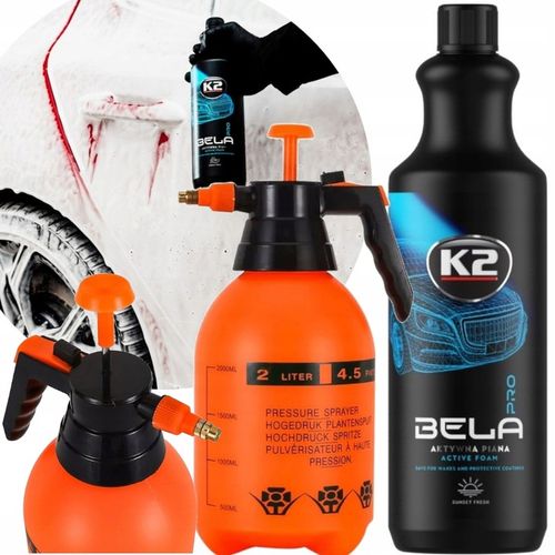 K2 BELLA PRO AKTYWNA PIANA 1L +PIANOWNICA RĘCZNA 2L DO MYCIA SAMOCHODU AUTA na Arena.pl