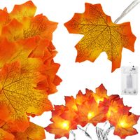 Lampki liście dekoracja jesień girlanda łańcuch świetlny na baterie 20 LED