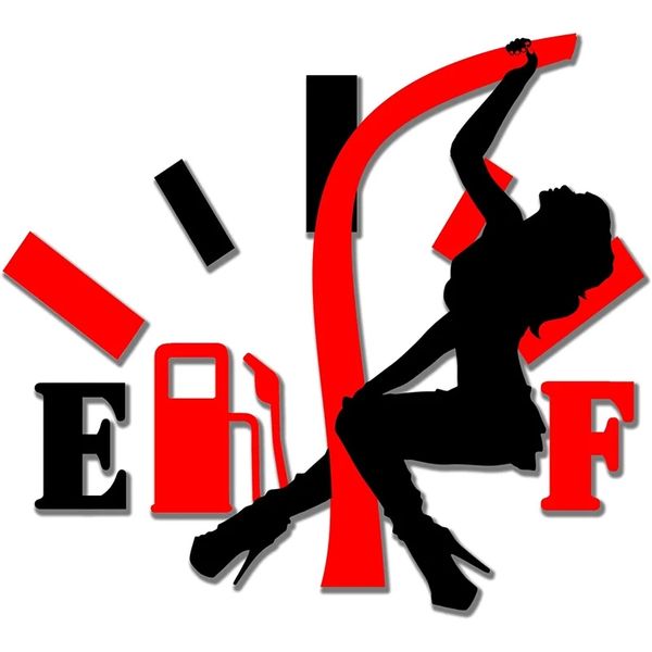 Naklejka Kobitka na Wlew Paliwa Niski Poziom Wachy No Empty Laska zdjęcie 1