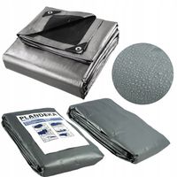 Plandeka 2x7 GRUBA Srebrno-Czarna 260g Mrozoodporna Wodoodporna UV+++