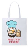 Dla Piekarza Prezent Torba Eco Biała Shopper Z Nadrukiem Ze Zdjęciem