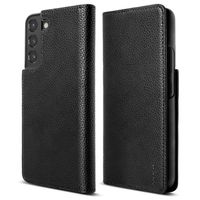skórzane etui pokrowiec z klapką do galaxy s22+ folio signature czarny